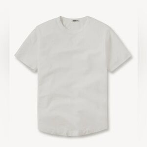 ($45) Buck Mason Slub Curved Hem Tee (Size: XL; Color: White Sand; Wash: Venice)